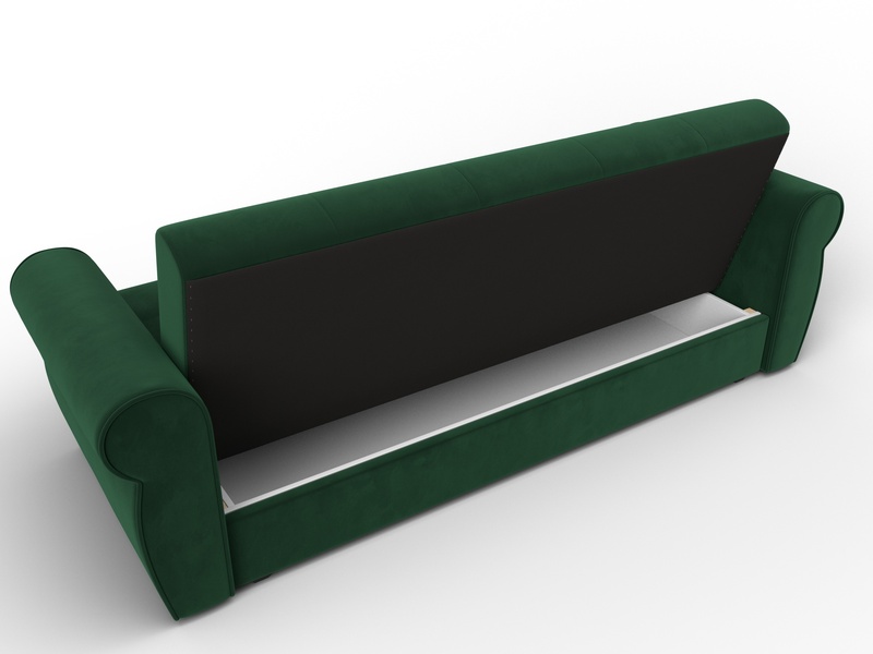 Диван-книжка Лига-019, Велюр, SEVEN 626 зеленый