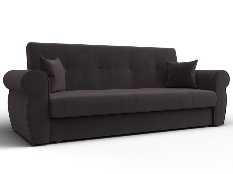 Диван-книжка Лига-019, Велюр, SEVEN 727 коричневый