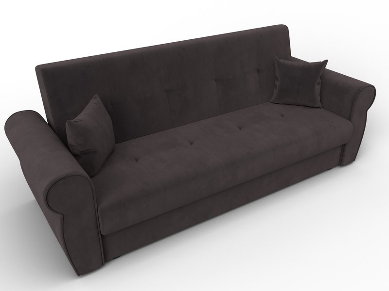 Диван-книжка Лига-019, Велюр, SEVEN 727 коричневый