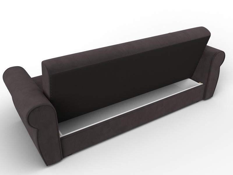 Диван-книжка Лига-019, Велюр, SEVEN 727 коричневый