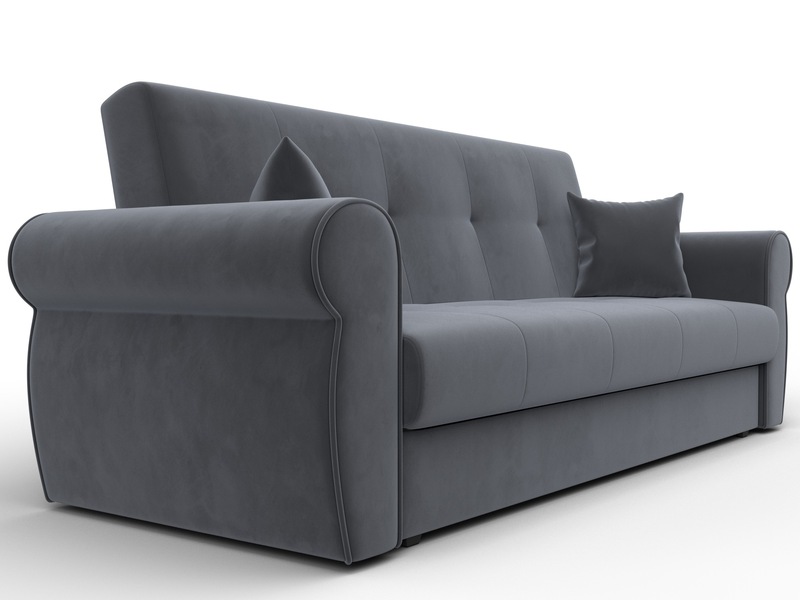 Диван-книжка Лига-019, Велюр, SEVEN 17 серый