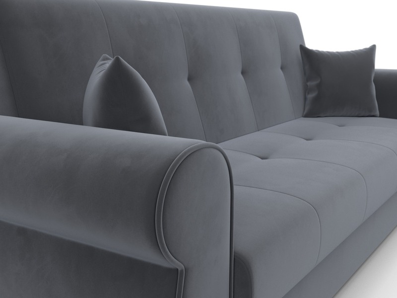 Диван-книжка Лига-019, Велюр, SEVEN 17 серый