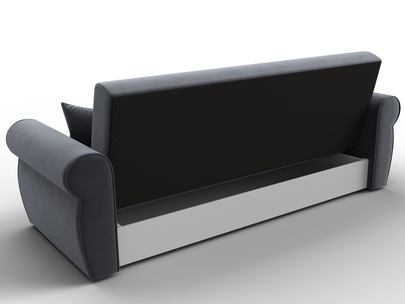 Диван-книжка Лига-019, Велюр, SEVEN 17 серый