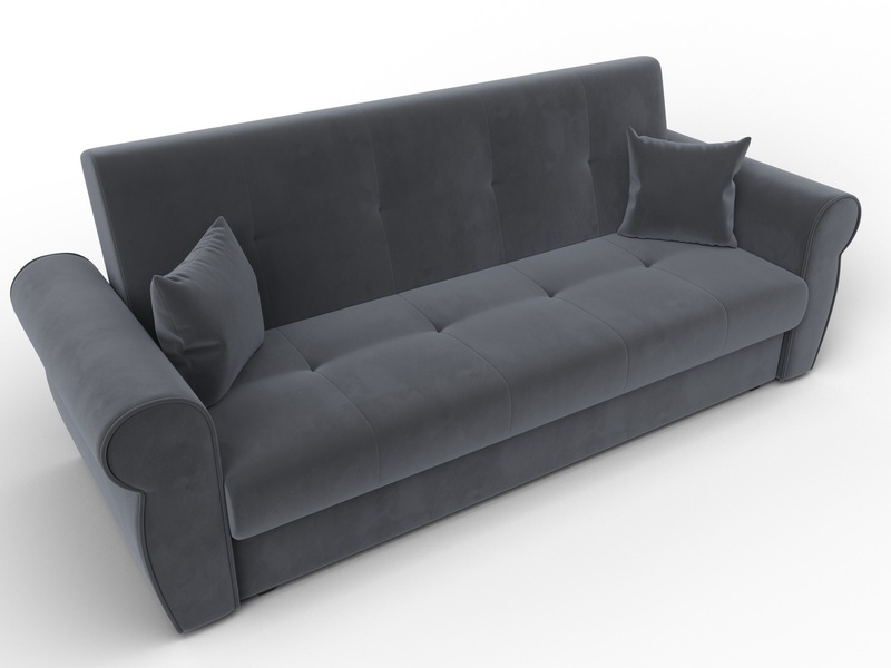 Диван-книжка Лига-019, Велюр, SEVEN 17 серый