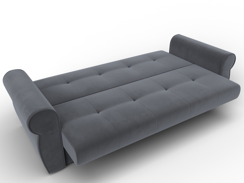 Диван-книжка Лига-019, Велюр, SEVEN 17 серый