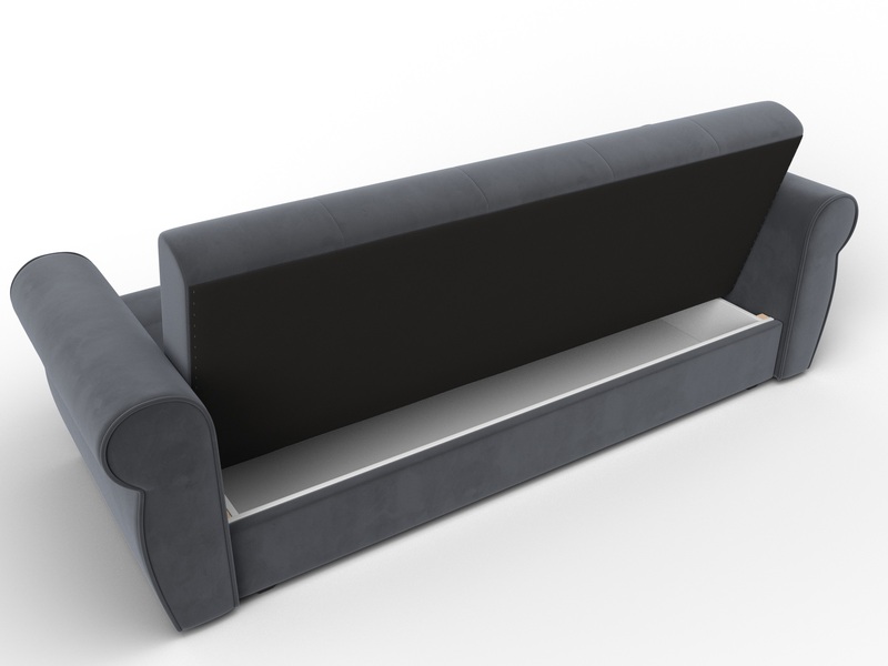 Диван-книжка Лига-019, Велюр, SEVEN 17 серый