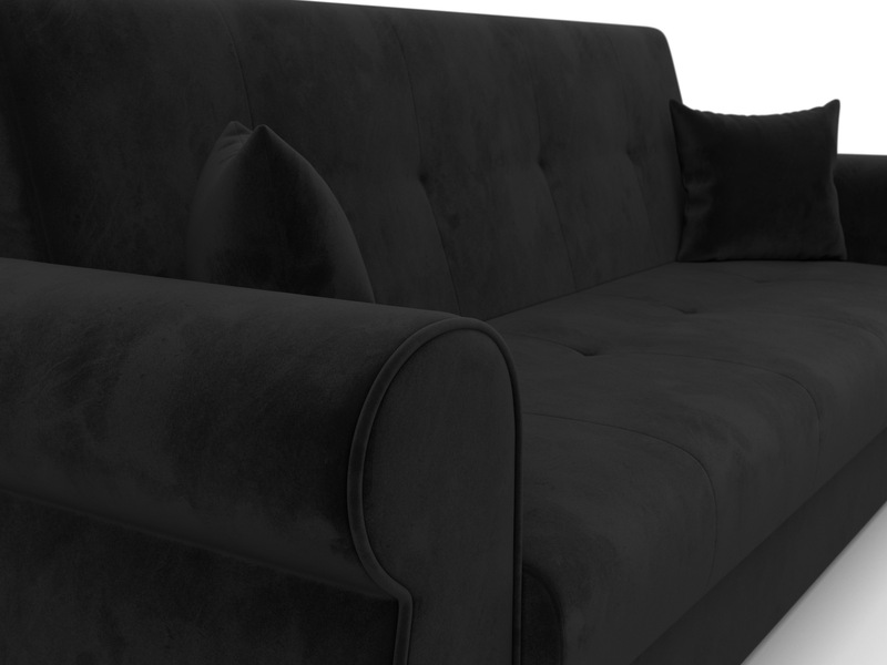 Диван-книжка Лига-019, Велюр, SEVEN 35 черный