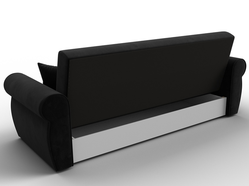 Диван-книжка Лига-019, Велюр, SEVEN 35 черный