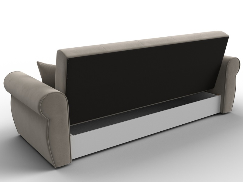 Диван-книжка Лига-019, Микровельвет, Бежевый