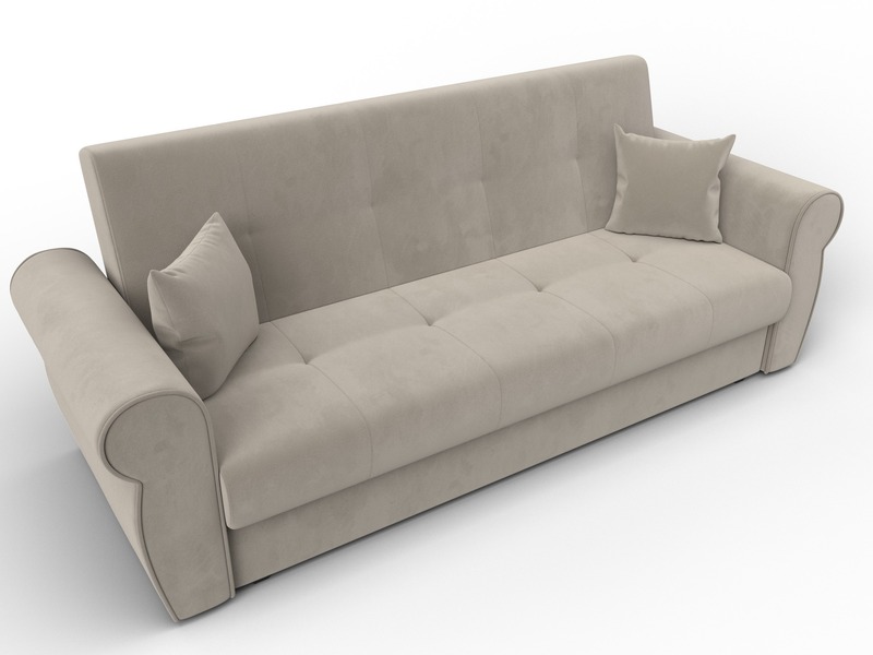 Диван-книжка Лига-019, Микровельвет, Бежевый