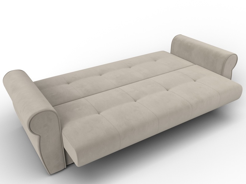 Диван-книжка Лига-019, Микровельвет, Бежевый