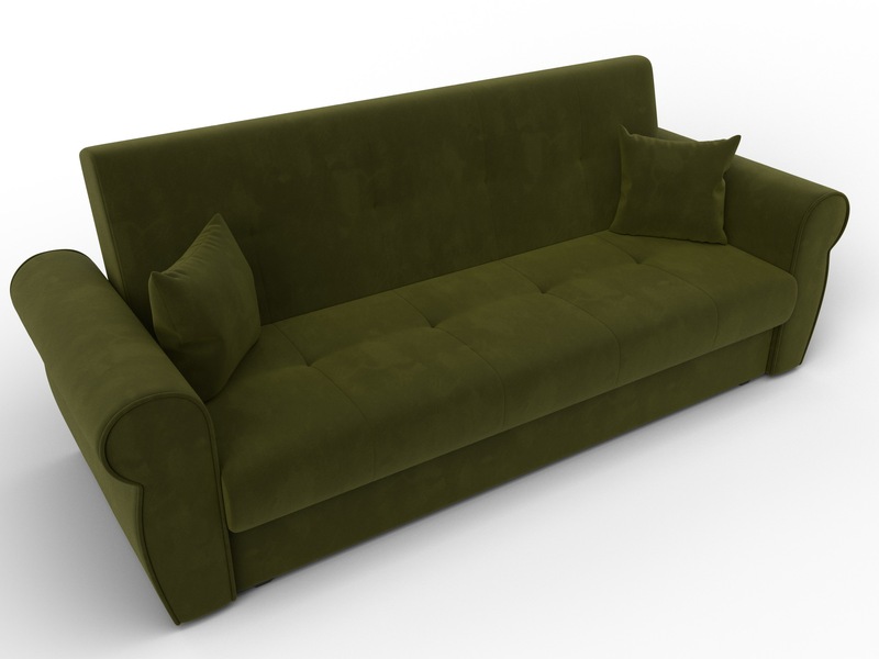 Диван-книжка Лига-019, Микровельвет, Зеленый