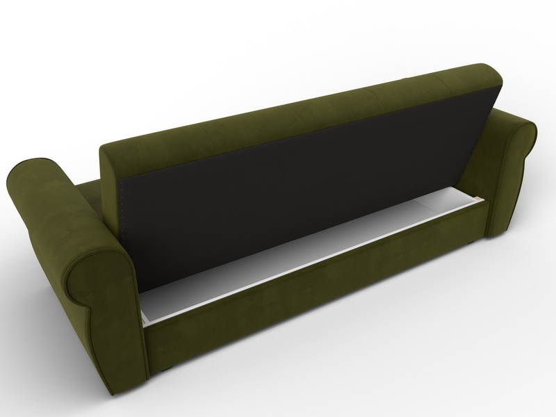 Диван-книжка Лига-019, Микровельвет, Зеленый