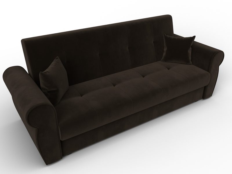 Диван-книжка Лига-019, Микровельвет, Коричневый