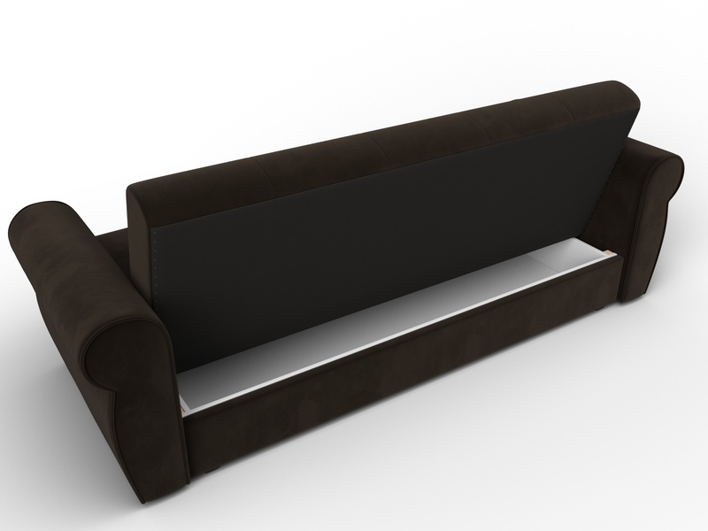 Диван-книжка Лига-019, Микровельвет, Коричневый