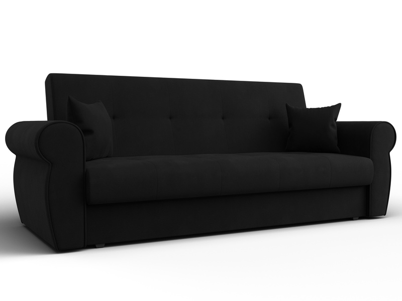 Диван-книжка Лига-019, Микровельвет, Черный