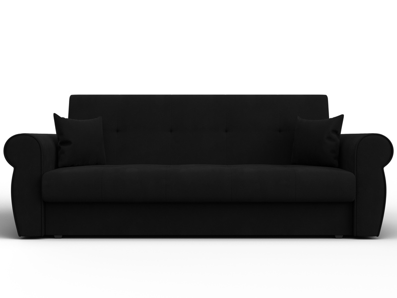 Диван-книжка Лига-019, Микровельвет, Черный