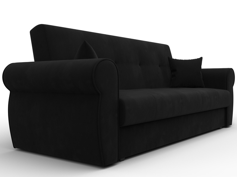 Диван-книжка Лига-019, Микровельвет, Черный