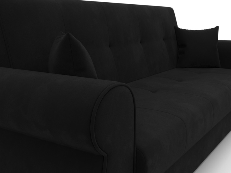 Диван-книжка Лига-019, Микровельвет, Черный