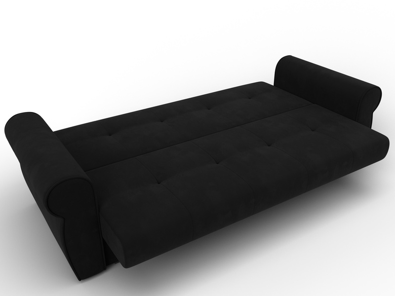 Диван-книжка Лига-019, Микровельвет, Черный