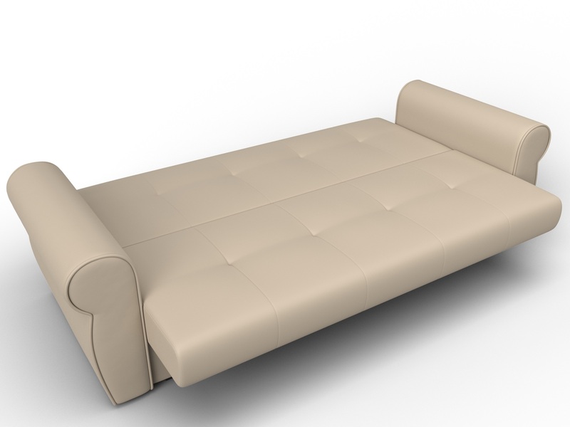 Диван-книжка Лига-019, Экокожа, Бежевый