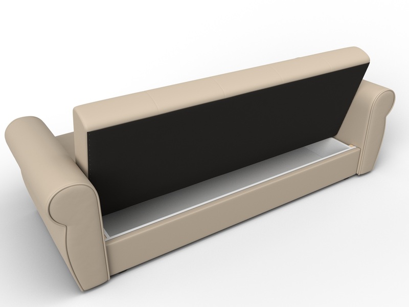 Диван-книжка Лига-019, Экокожа, Бежевый