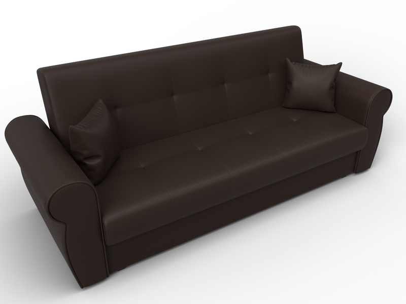 Диван-книжка Лига-019, Экокожа, Коричневый