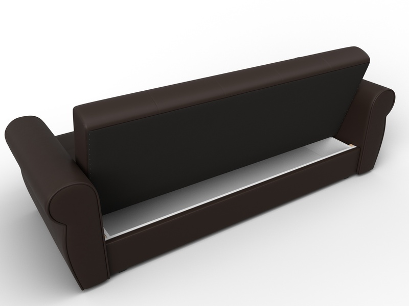 Диван-книжка Лига-019, Экокожа, Коричневый