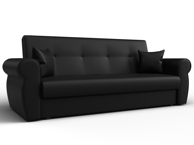 Диван-книжка Лига-019, Экокожа, Черный