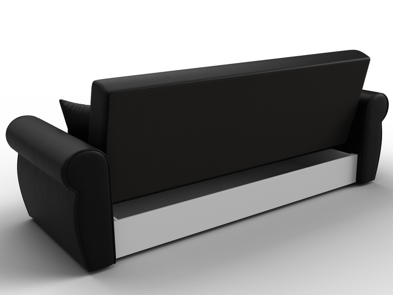 Диван-книжка Лига-019, Экокожа, Черный