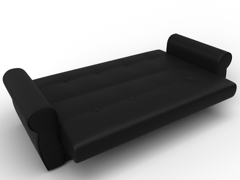 Диван-книжка Лига-019, Экокожа, Черный