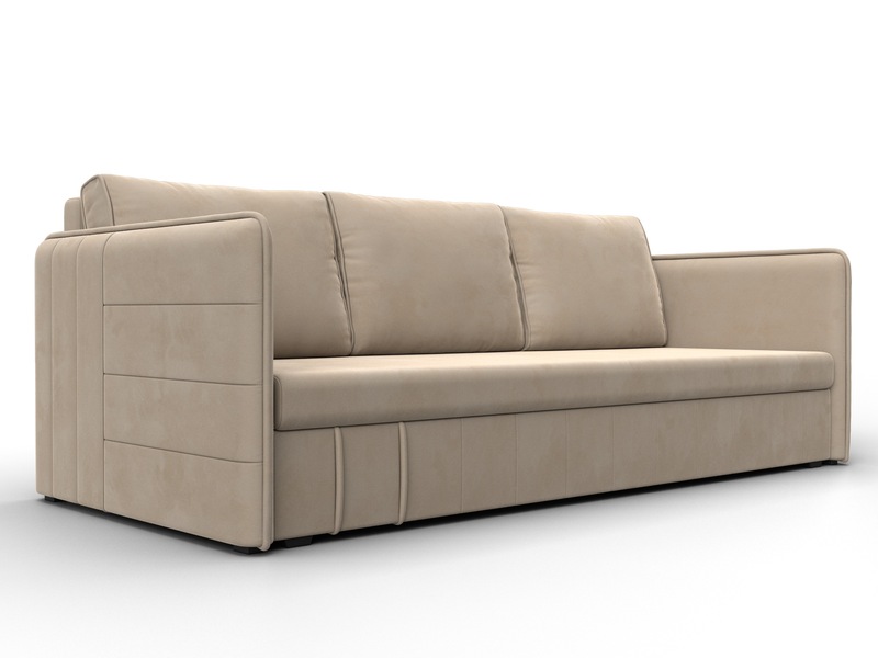 Диван прямой Слим, Велюр, SEVEN 729 бежевый