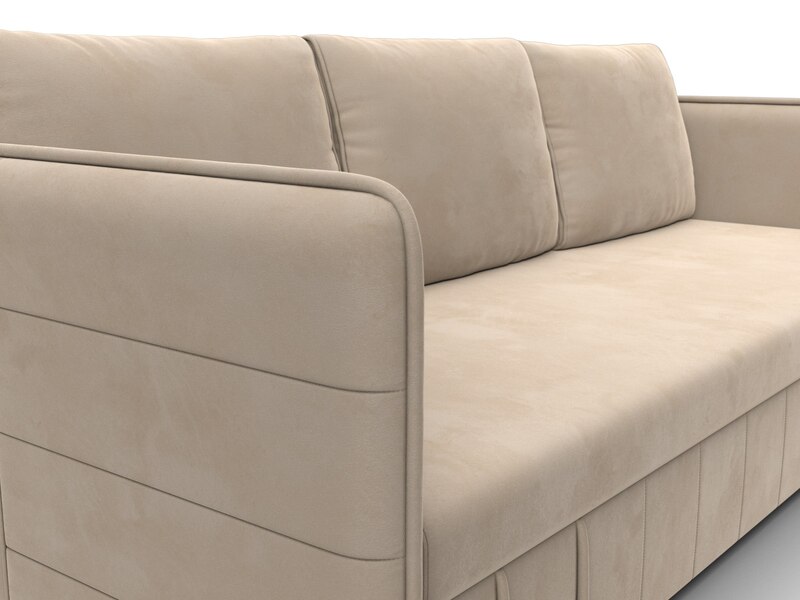 Диван прямой Слим, Велюр, SEVEN 729 бежевый