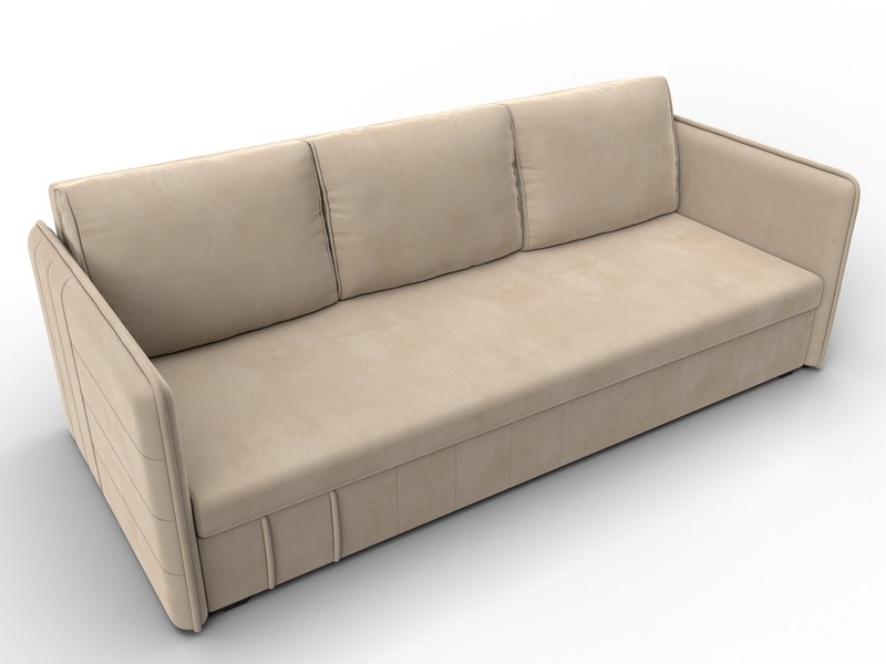 Диван прямой Слим, Велюр, SEVEN 729 бежевый