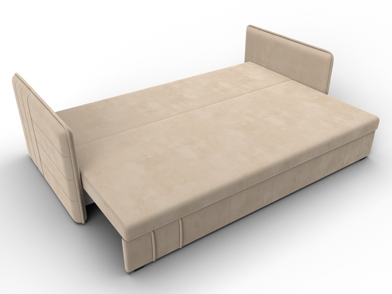 Диван прямой Слим, Велюр, SEVEN 729 бежевый