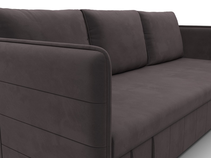Диван прямой Слим, Велюр, SEVEN 727 коричневый