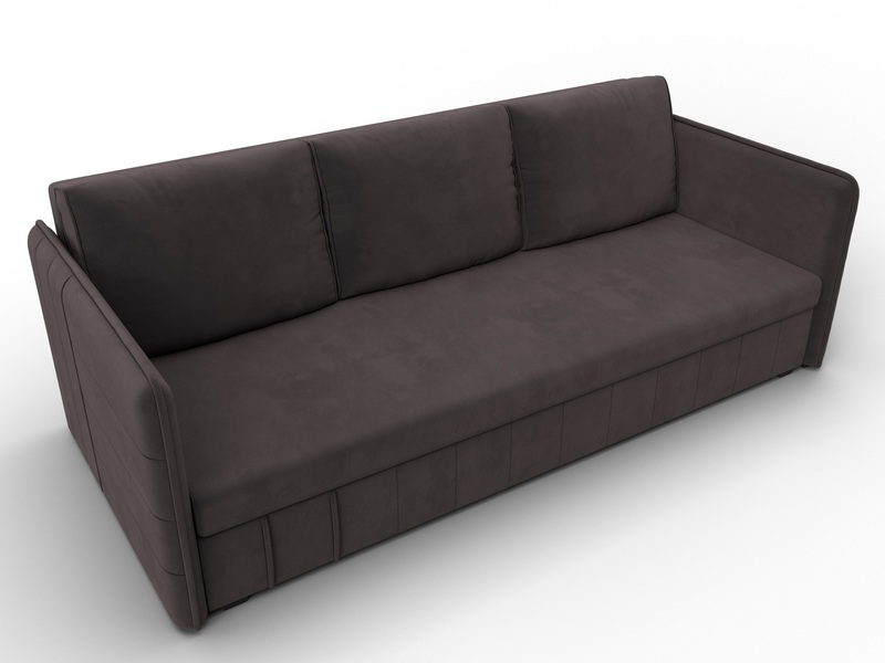 Диван прямой Слим, Велюр, SEVEN 727 коричневый
