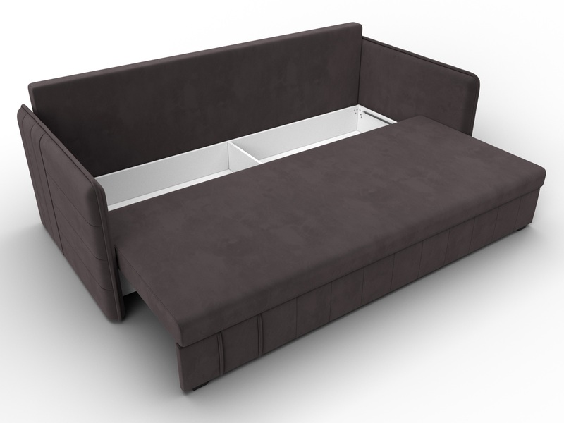 Диван прямой Слим, Велюр, SEVEN 727 коричневый