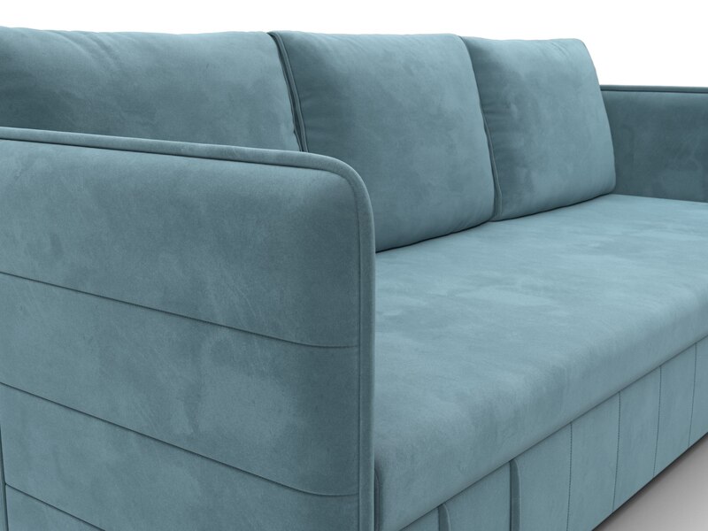 Диван прямой Слим, Велюр, SEVEN 113 бирюзовый