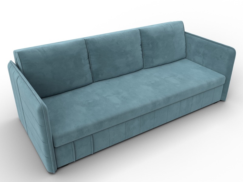 Диван прямой Слим, Велюр, SEVEN 113 бирюзовый