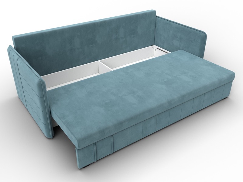 Диван прямой Слим, Велюр, SEVEN 113 бирюзовый