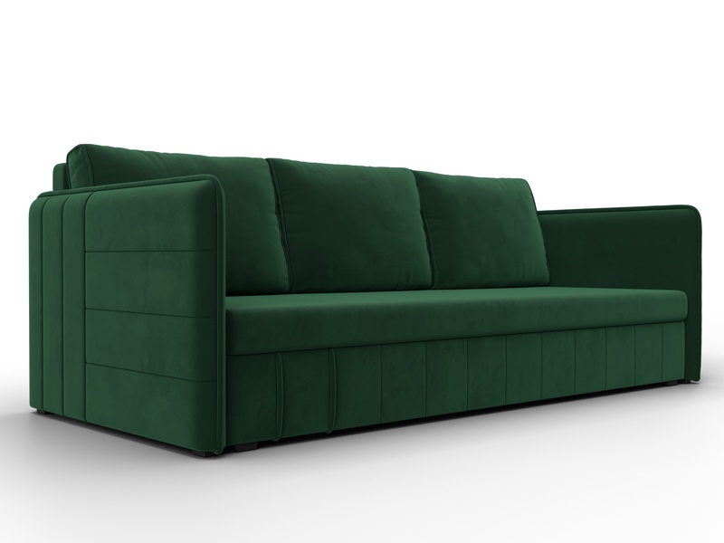 Диван прямой Слим, Велюр, SEVEN 626 зеленый