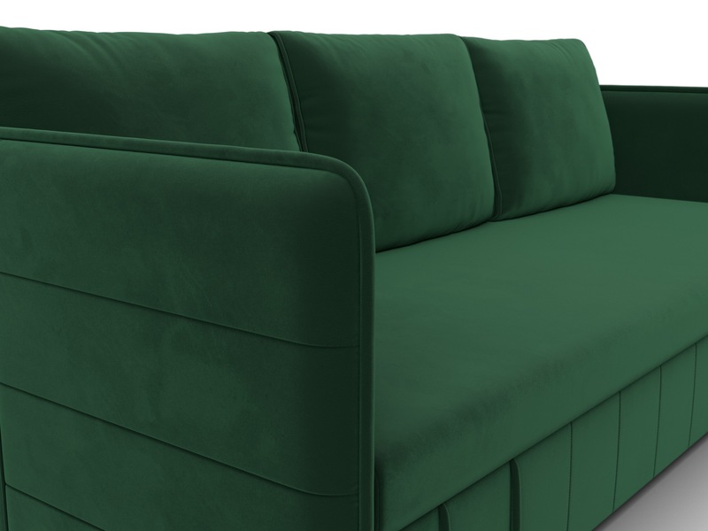 Диван прямой Слим, Велюр, SEVEN 626 зеленый