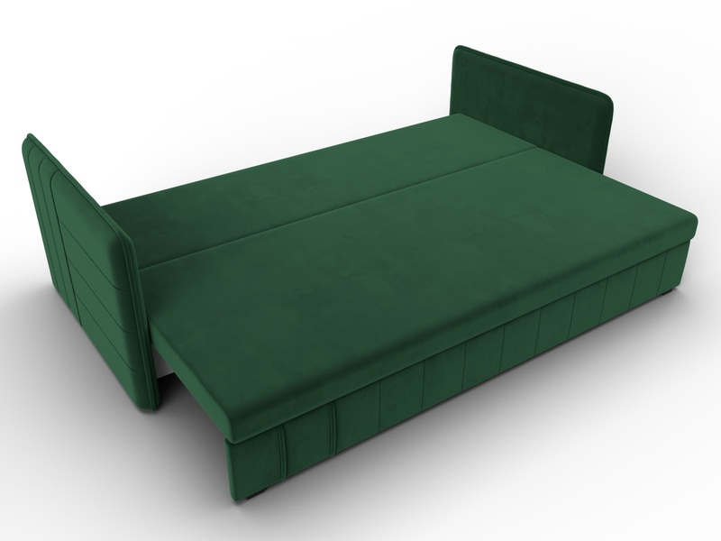 Диван прямой Слим, Велюр, SEVEN 626 зеленый