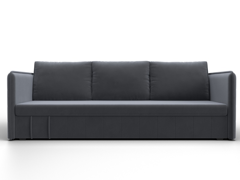 Диван прямой Слим, Велюр, SEVEN 17 серый