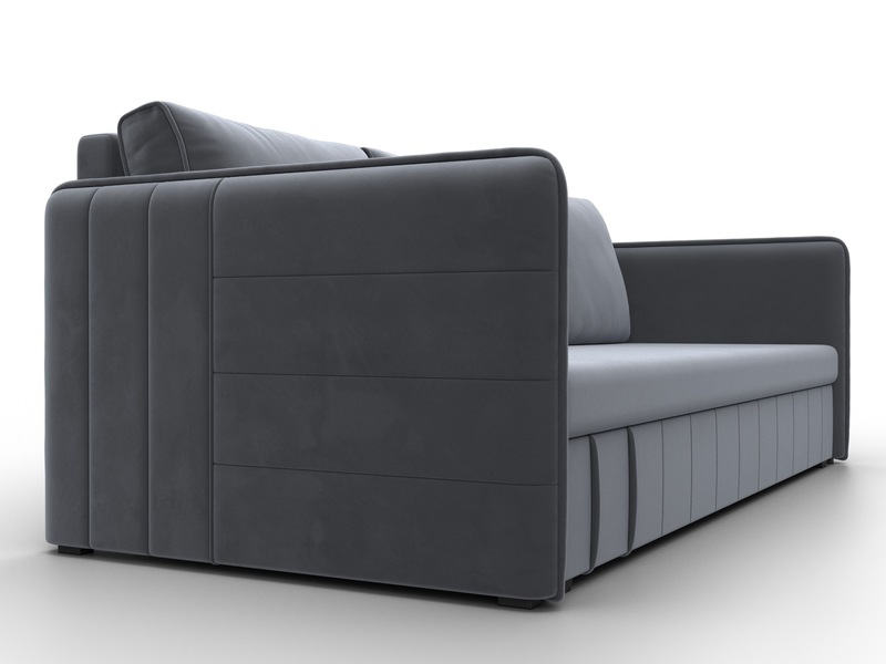 Диван прямой Слим, Велюр, SEVEN 17 серый