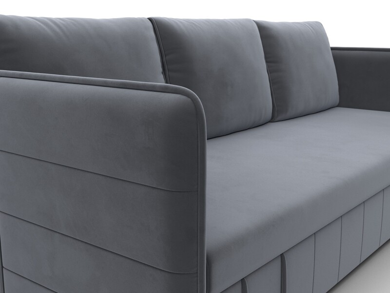 Диван прямой Слим, Велюр, SEVEN 17 серый