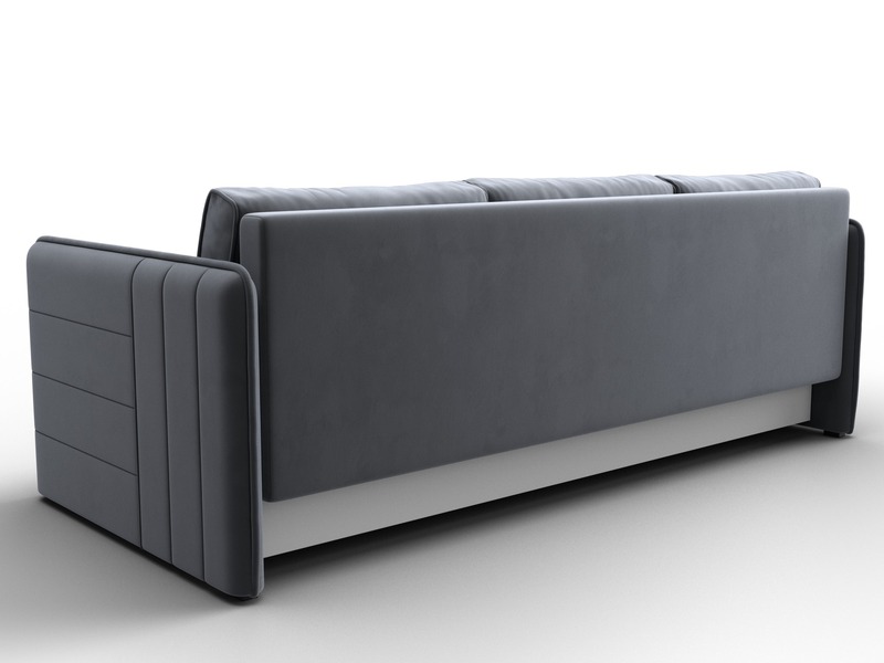 Диван прямой Слим, Велюр, SEVEN 17 серый