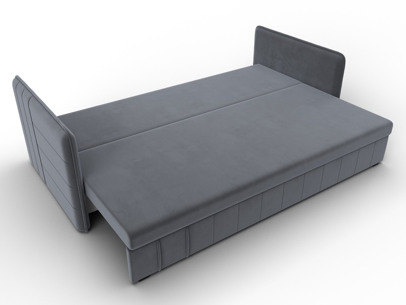 Диван прямой Слим, Велюр, SEVEN 17 серый