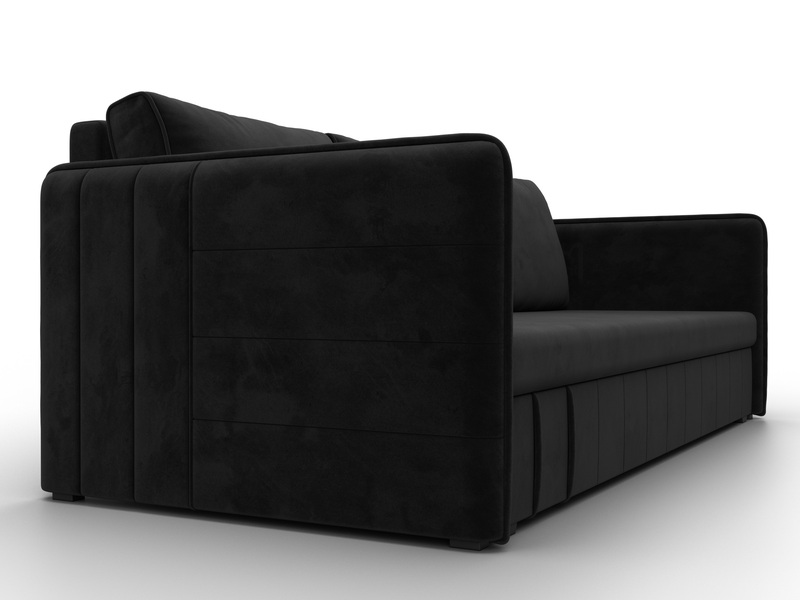 Диван прямой Слим, Велюр, SEVEN 35 черный